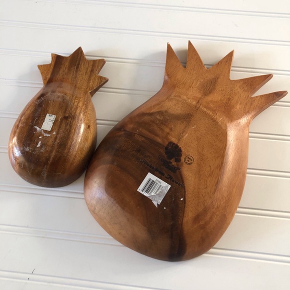 Vintage Accents Mid Century Modern Wooden Acacia Pineapple Bowl Monkey Pod Poshmark